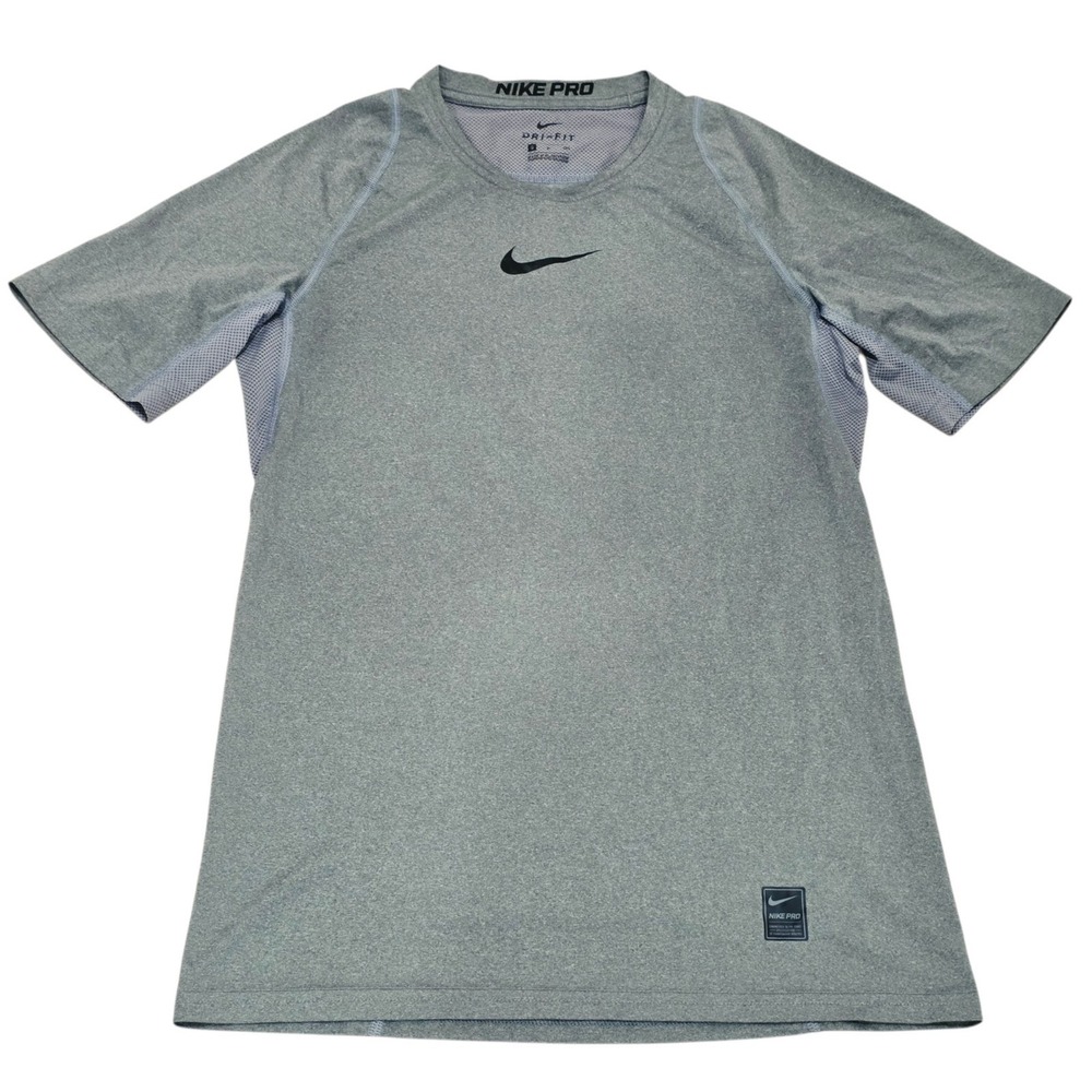 Nike Pro Dri-FIT Compression Shirt Mens S Gray Short Sleeve Mesh 838093-091